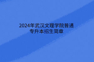 2025年武汉文理学院招生章程