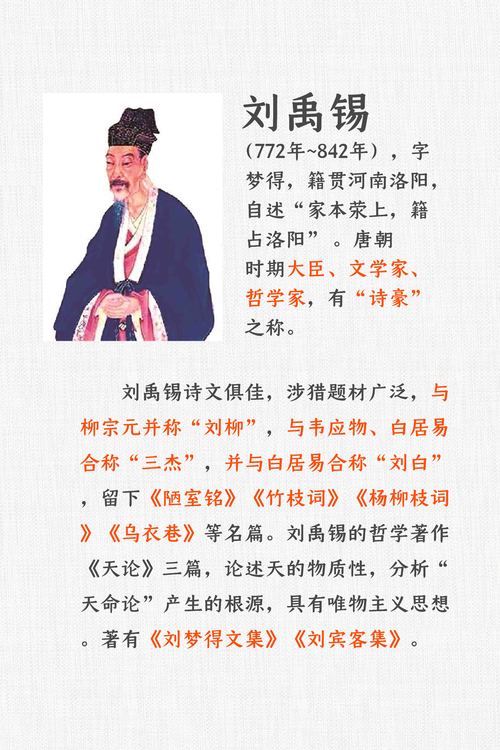 刘禹锡的诗十大代表作2025年排行榜前十名榜单出炉