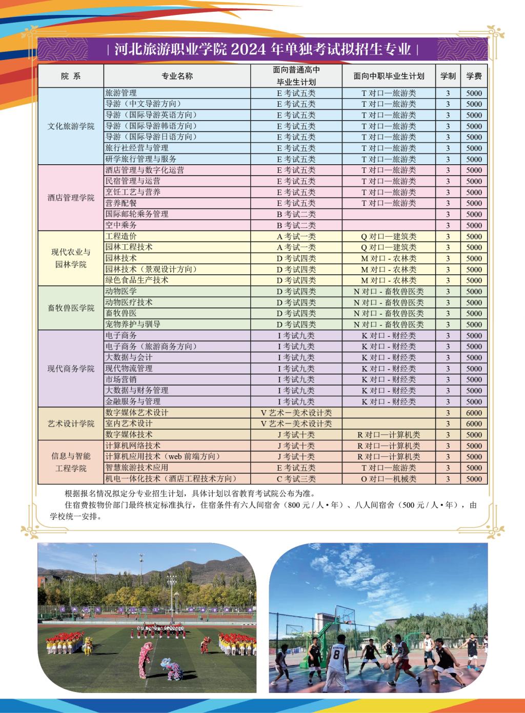 2025年河北旅游职业学院单招简章
