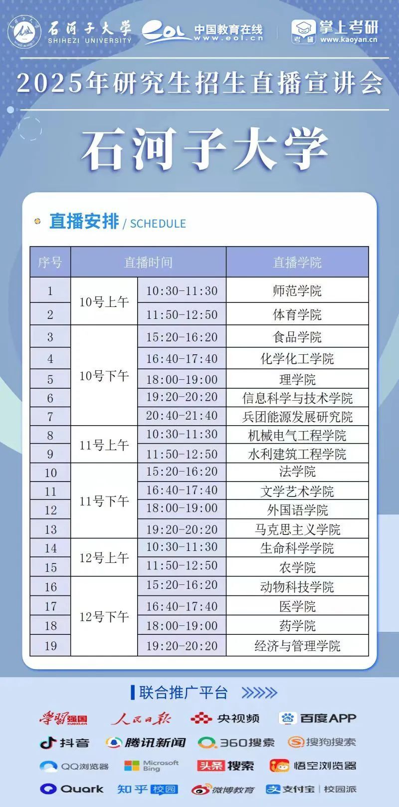 2025年石河子大学招生章程