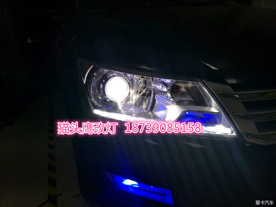 大众桑塔纳改装led大灯，桑塔纳led大灯总成改装