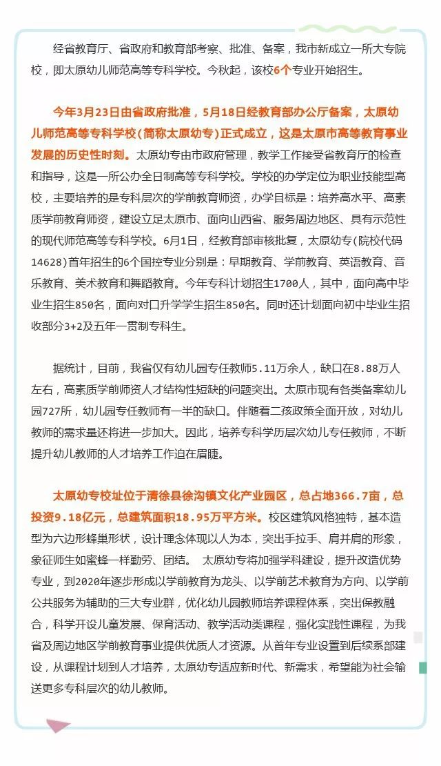 2025年太原幼儿师范高等专科学校招生章程