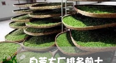 白茶十大产地2025年排行榜前十名榜单出炉