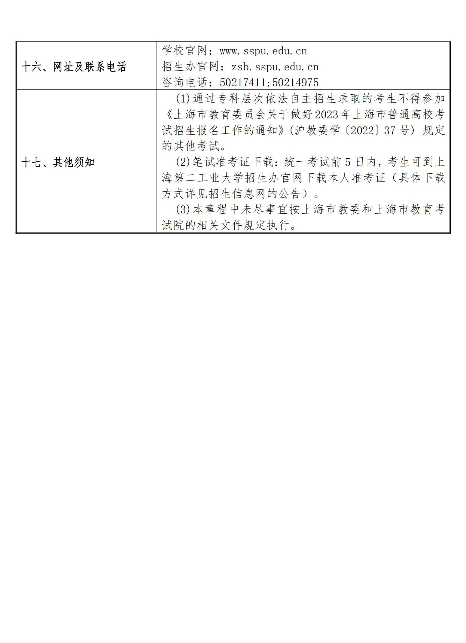 2023上海专科自主招生报名条件