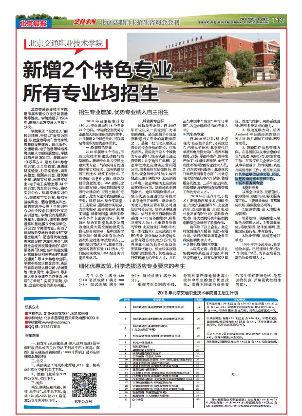 2025年北京交通职业技术学院招生章程