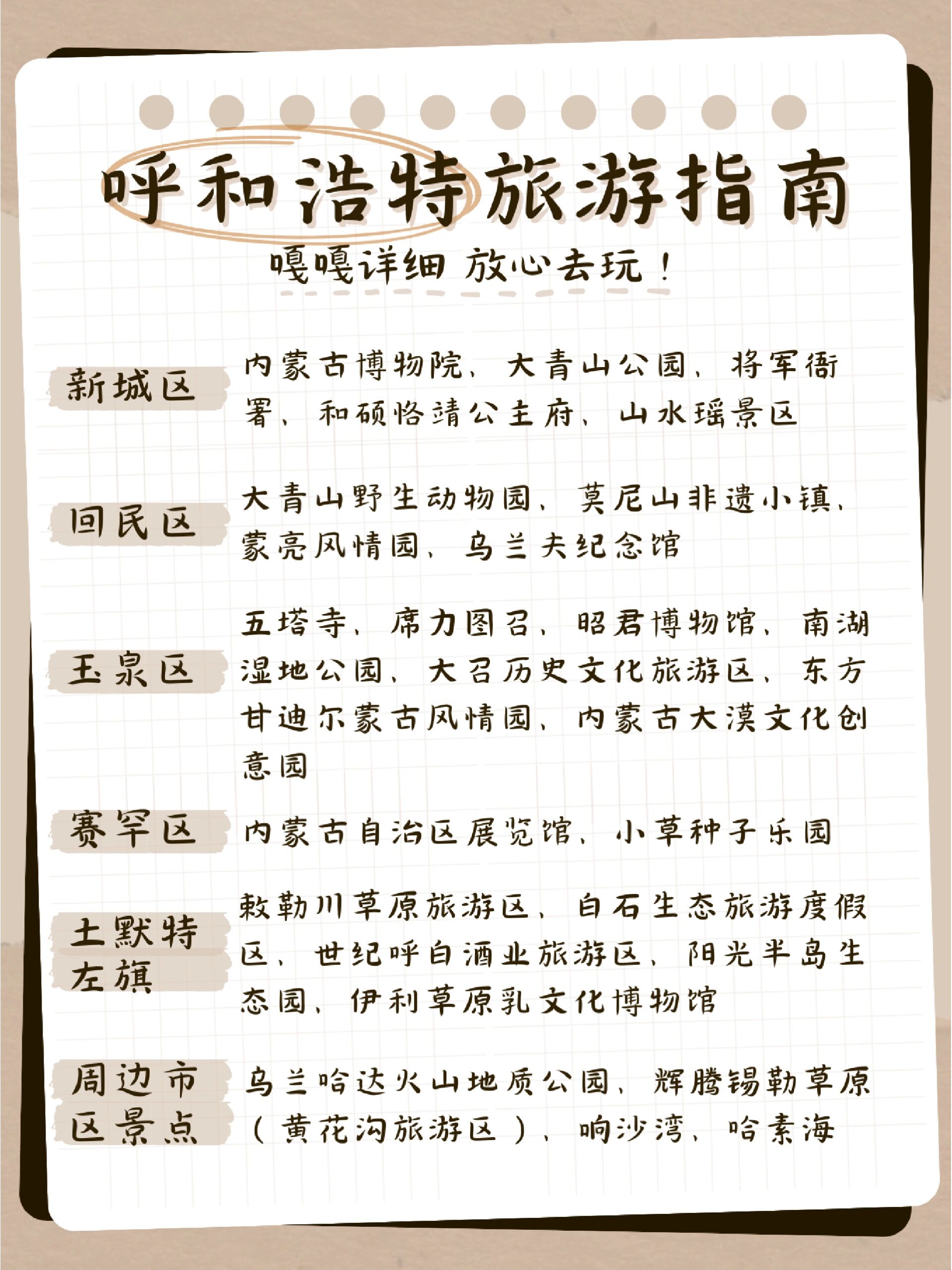 呼和浩特十大最好玩的景点2025年排行榜前十名榜单出炉