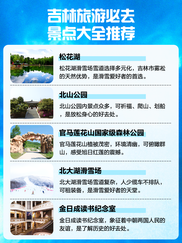 吉林市十大著名景点2025年排行榜前十名榜单出炉