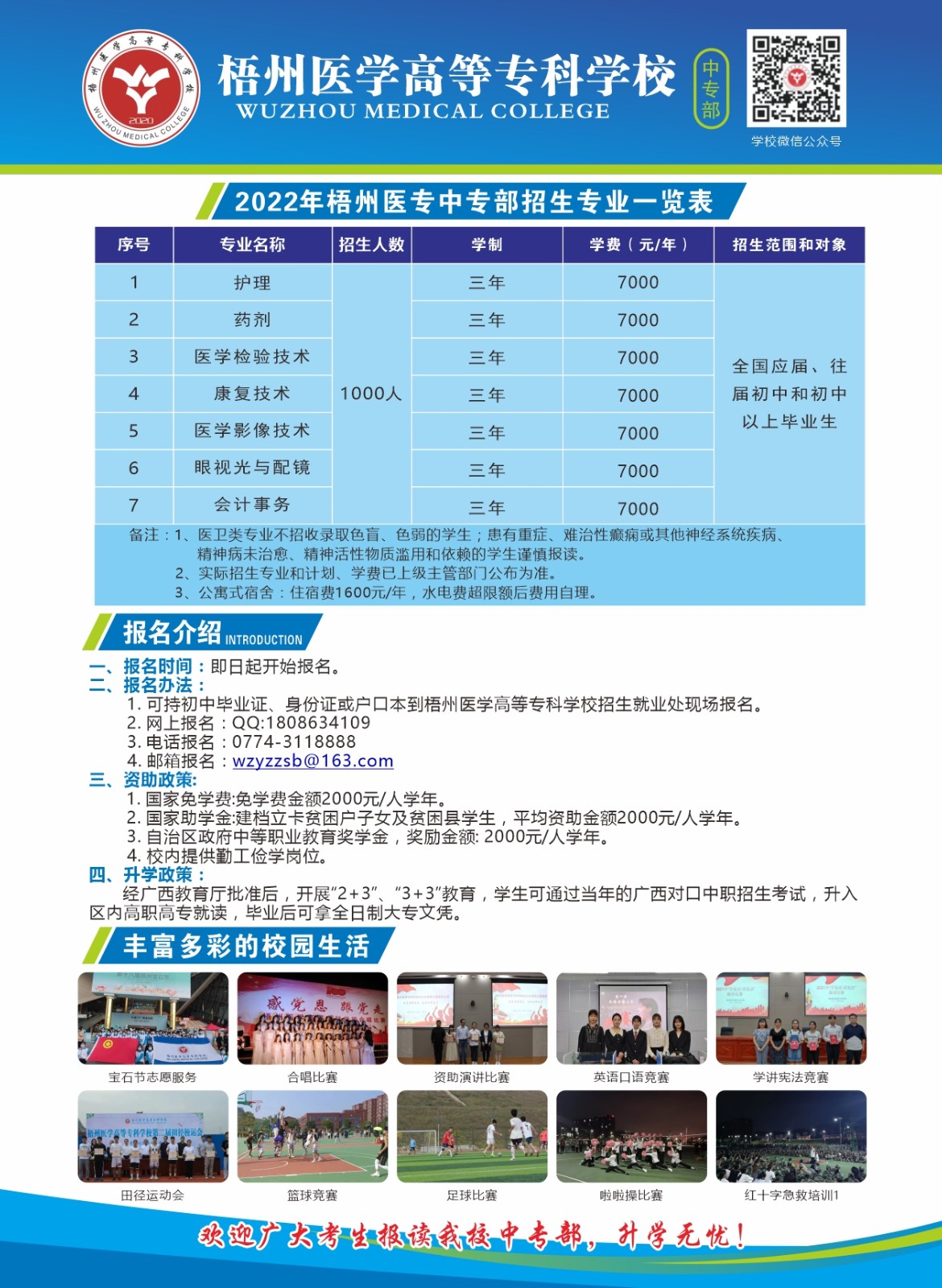 2025年梧州医学高等专科学校招生章程