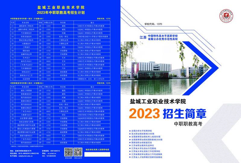 2025年盐城工业职业技术学院招生章程