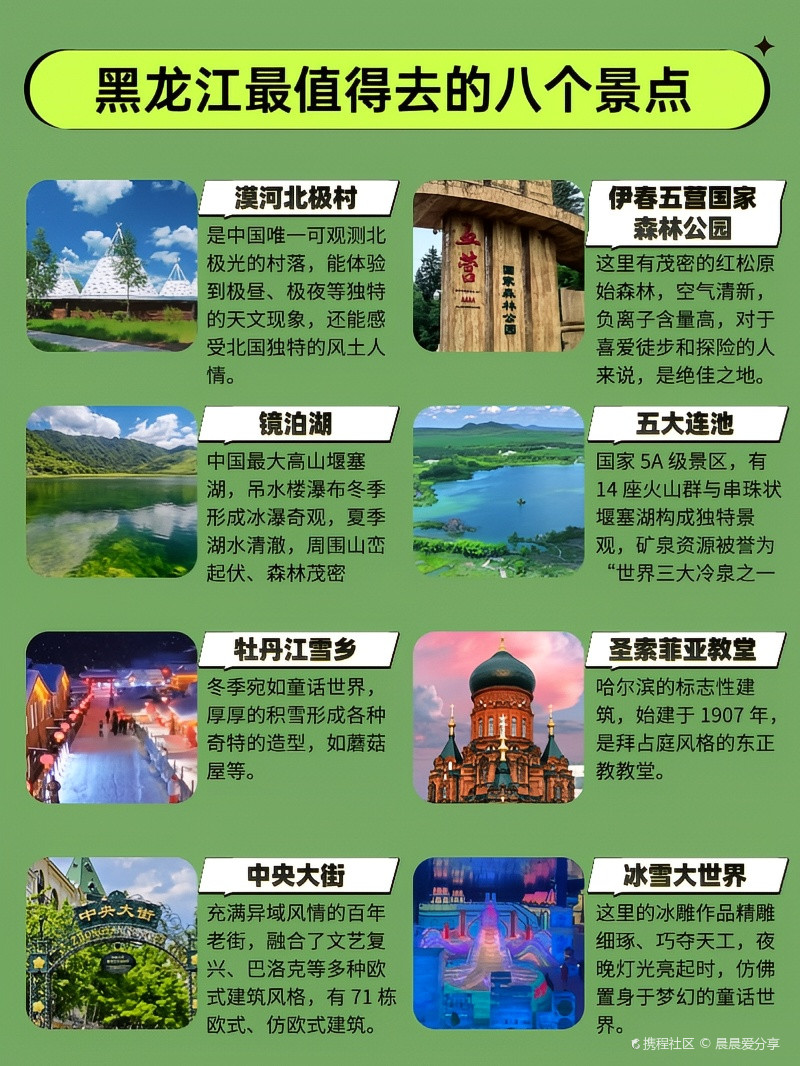 黑龙江十大夏季旅游好去处2025年排行榜前十名榜单出炉