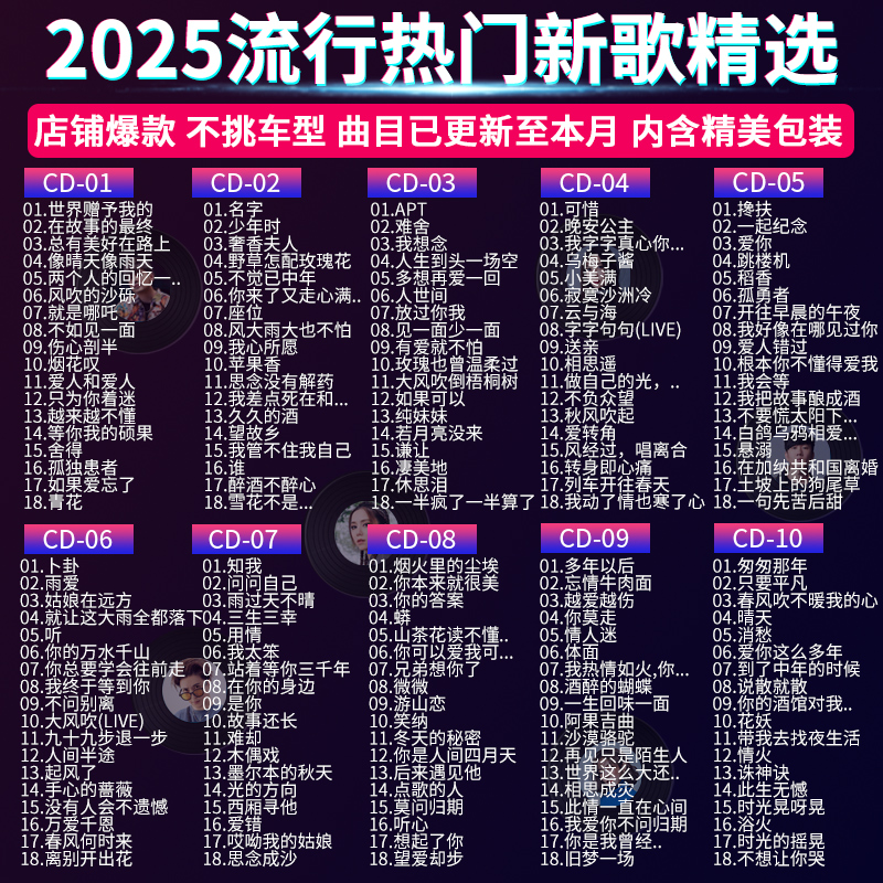 十大经典车载音乐2025年排行榜前十名榜单出炉