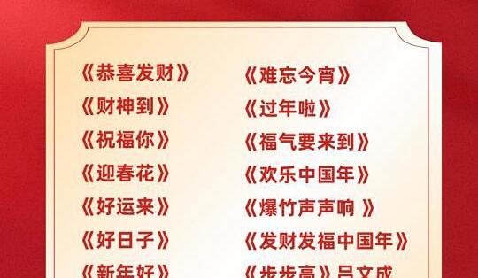 最经典十大春节歌曲2025年排行榜前十名榜单出炉