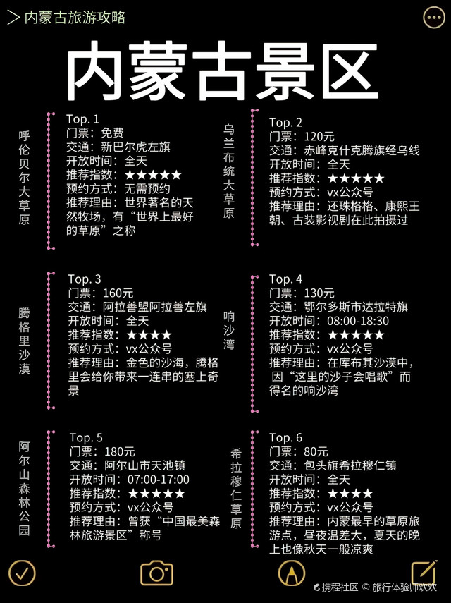 内蒙古十大著名景点2025年排行榜前十名榜单出炉