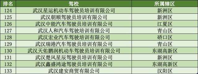 武汉驾校2025年排行榜前十名榜单出炉