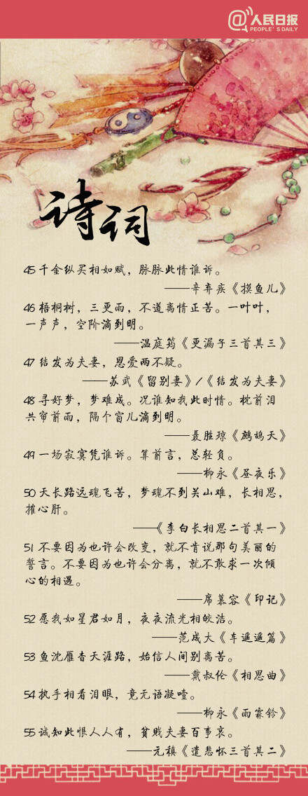 中国古代十大情诗2025年排行榜前十名榜单出炉