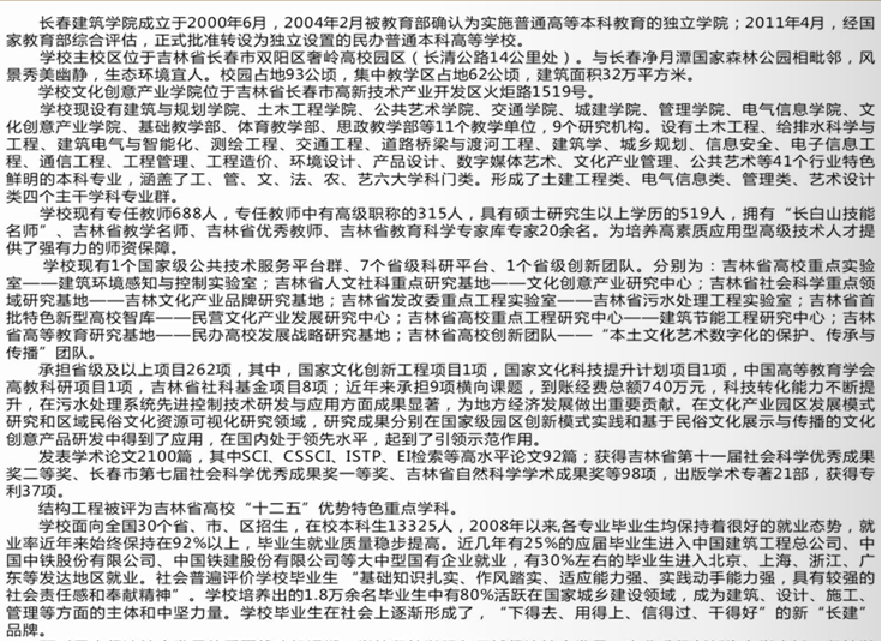 2026年长春建筑学院招生章程