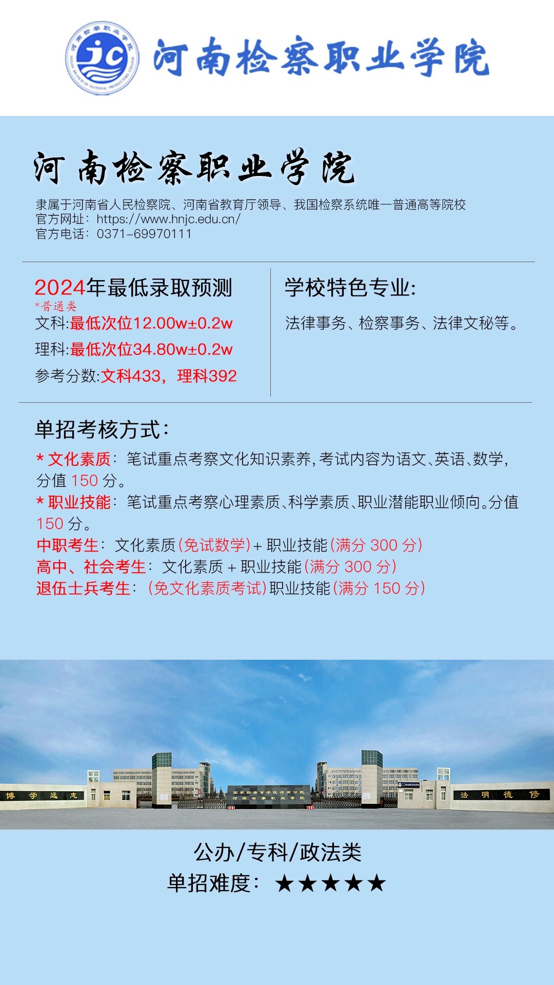 2026年河南检察职业学院招生章程 2026年河南检察职业学院招生章程
