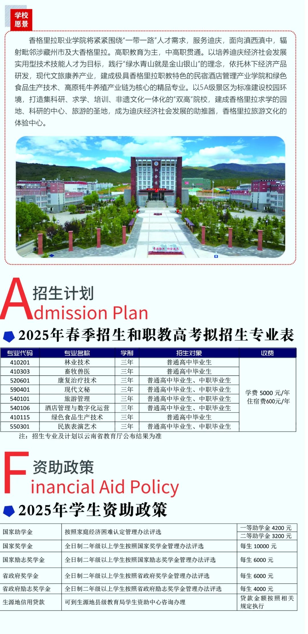 2026香格里拉职业学院招生章程 2026香格里拉职业学院招生章程