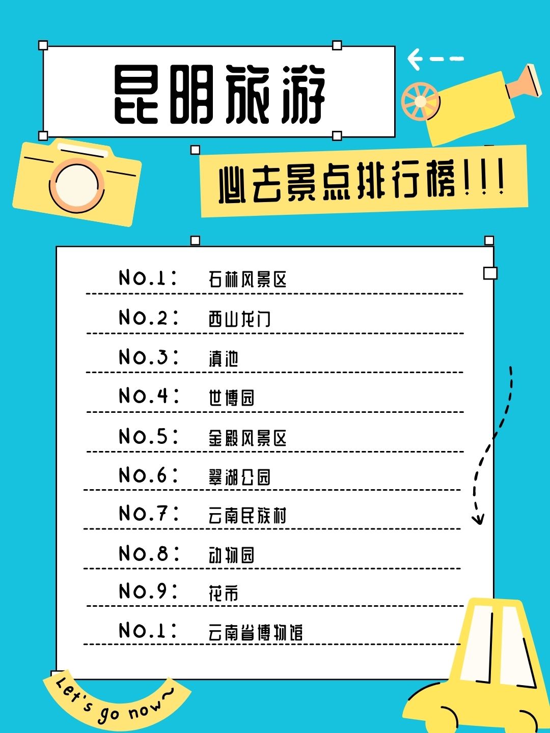 昆明十大自驾游必去景点2026年本年度热度口碑双榜对比
